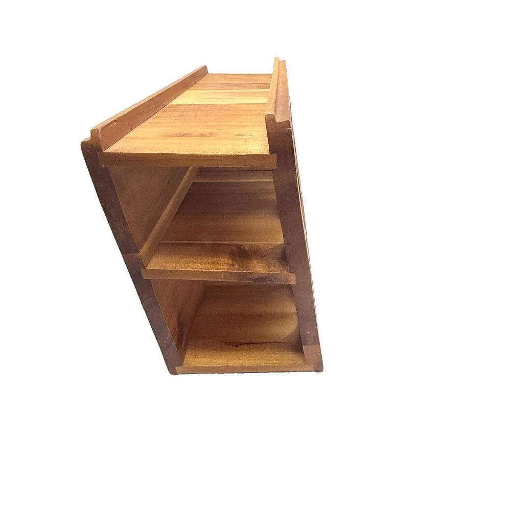 Mini MCM Arcadia Wood 6 Slot Spice Rack Organizer Minimalist Kitchen Shelf